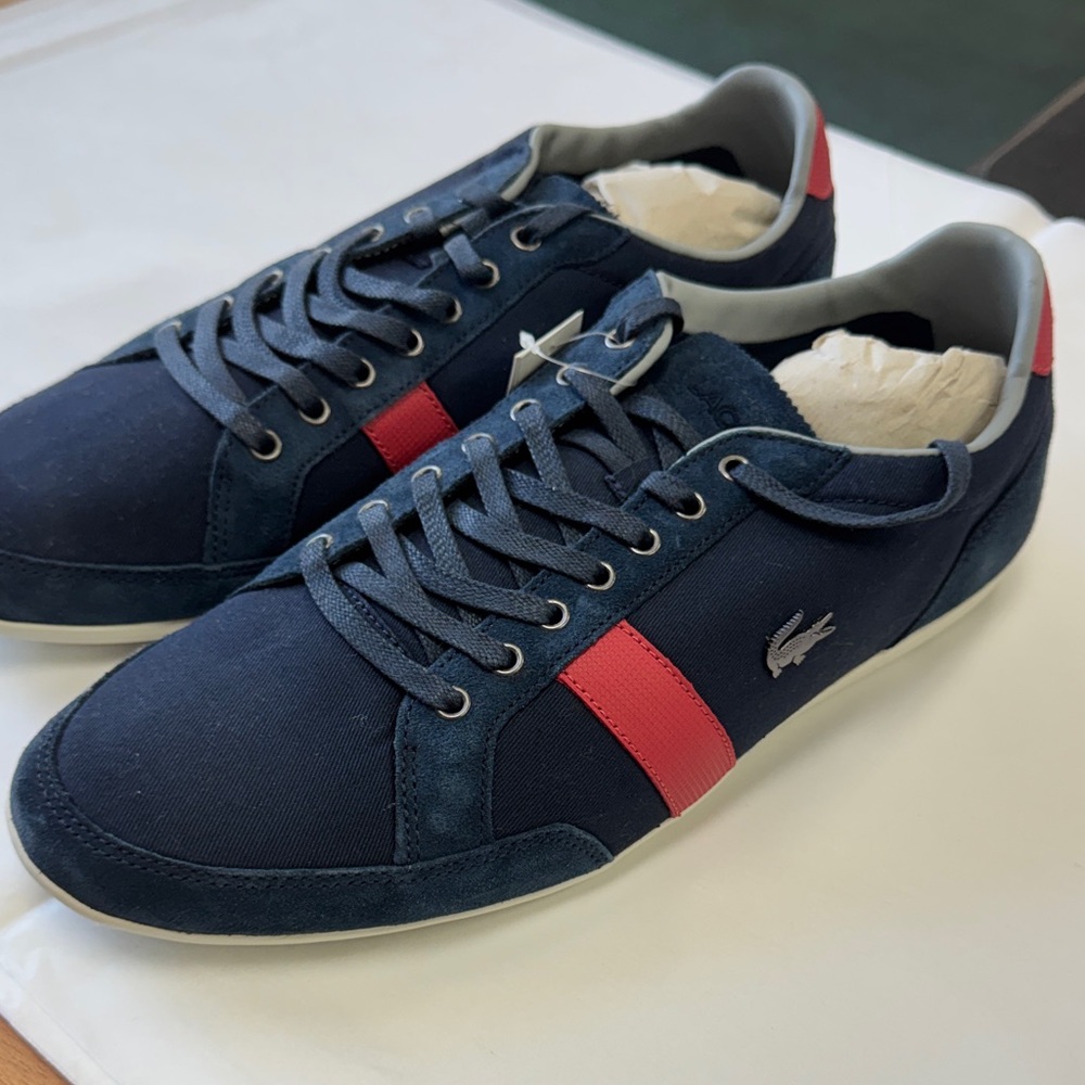 Lacoste Blue and Red Casual Sneakers
